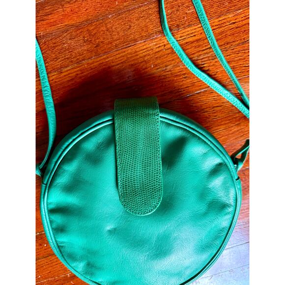 Vintage 70's Franco Colonna Green Round Adjustable Cross Body Purse Mod Retro - Picture 1 of 6